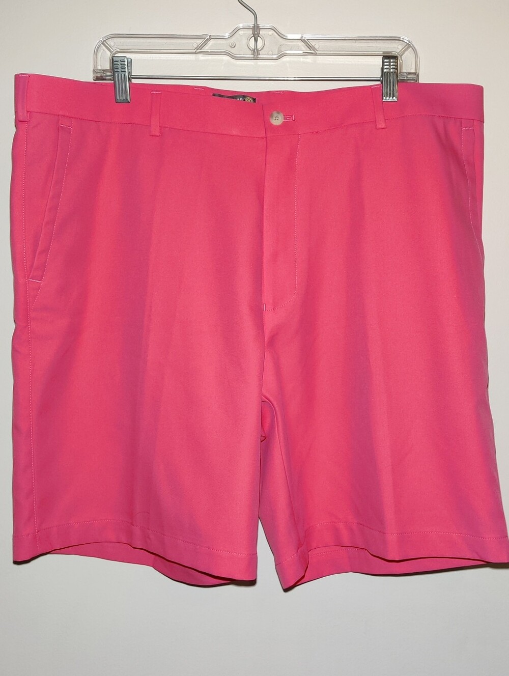 Peter Millar Crown Sport Golf Shorts Mens 40 Coral Pink Moisture Wicking Flat